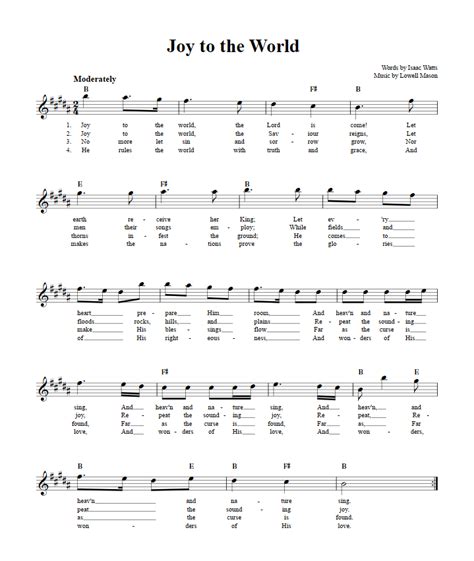 Printable Joy To The World Lyrics