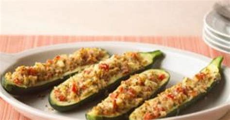 CHEESY STUFFED ZUCCHINI | Just A Pinch Recipes