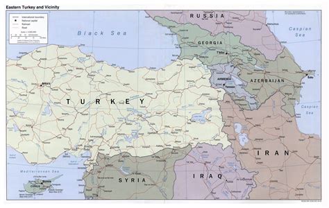 Detailed map of Eastern Turkey and Vicinity | Vidiani.com | Maps of all ...