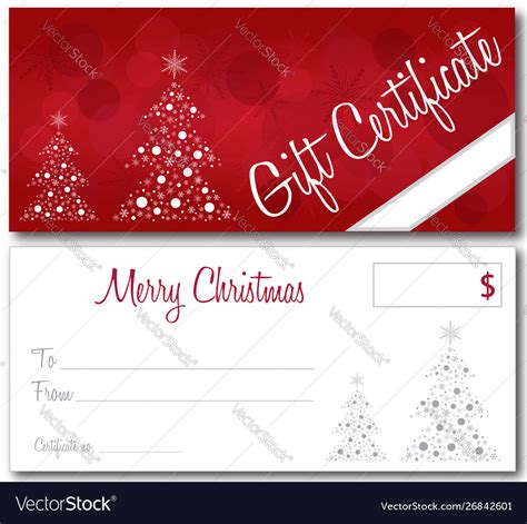 Red christmas gift certificate Royalty Free Vector Image