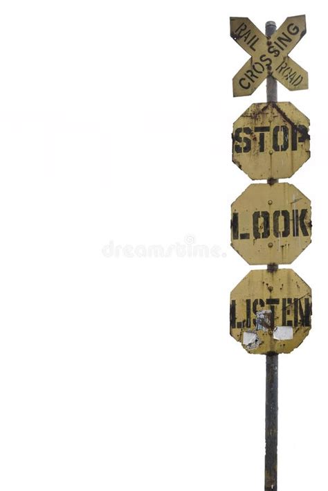 Rail Road Crossing, Stop, Look, Listen Signs in Manila, the Philippines Stock Photo - Image of ...