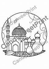 Masjid Islamic Coloring Page For Kids Mosque Moschee Islamische  sketch template