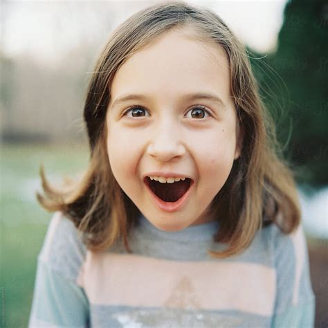 "Close Up Portrait Of A Young Girl Looking Surprised" by Stocksy Contributor "Jakob Lagerstedt ...