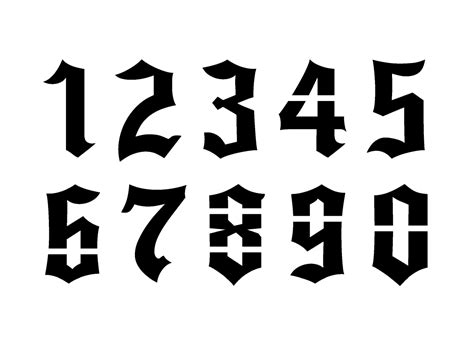 Gothic Number Fonts