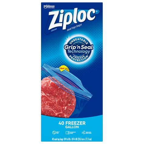 Ziploc Brand Freezer Gallon Bags with Grip 'n Seal Technology, 40 Count - Walmart.com - Walmart.com