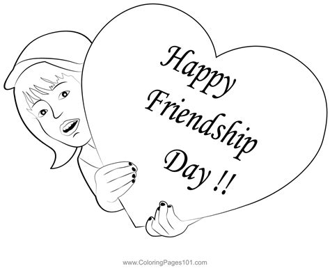 Happy Friendship Day Coloring Page for Kids - Free Friendship Day ...