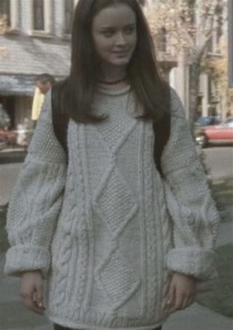 rory gilmore fall sweater, white cable knit sweater, fall, october ...