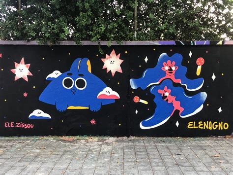 Space, collaborative mural on Behance