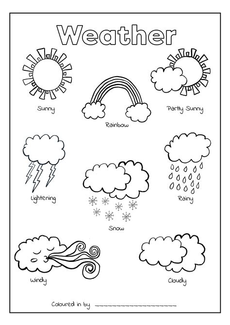 Weather Printables For Kindergarten - Printable Word Searches