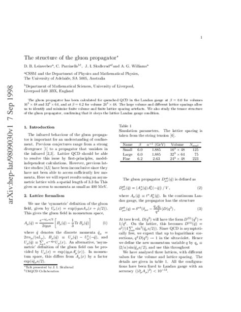 (PDF) The structure of the gluon propagator | Claudio Parrinello ...