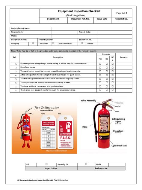 Fire Extinguisher Inspection Checklist | PDF | Equipment