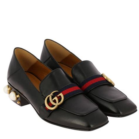 GUCCI: Mocassino in vera pelle soft con fibbia Web e dettaglio GG by ...