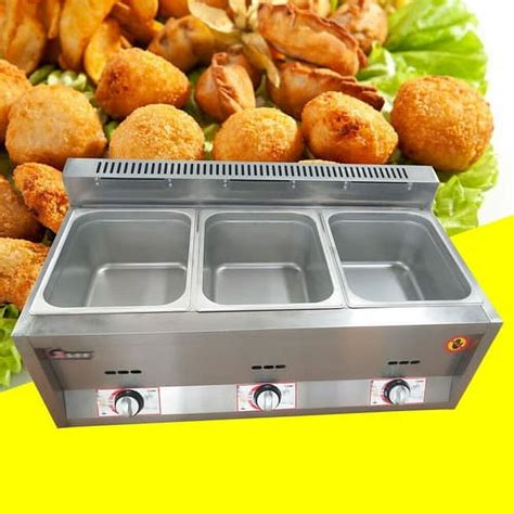 Commercial Propane Deep Fryer Countertop 18L Gas Fryer 3 Pan LPG NG Gas Fryer - Walmart.com