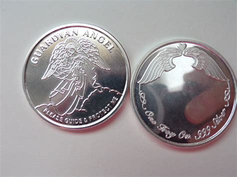 Guardian Angel Pocket Coin. 1 oz Fine .999 Silver. Free Personalized ...