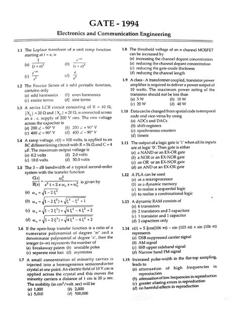 GATE-ECE-1994 - GATE-ECE-1994 - GATE - Studocu