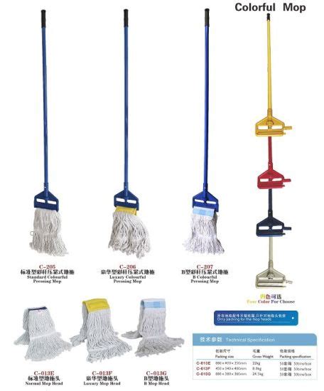 China B Shape, Standard and Luxury Type Colourful Pressing Mop - China ...