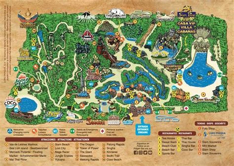 Siam Park Map | Siam park tenerife, Siam, Park