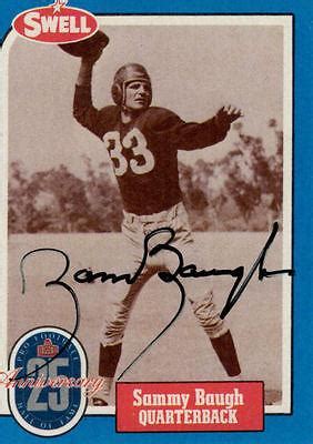 Sammy Baugh Autographed Football Cards