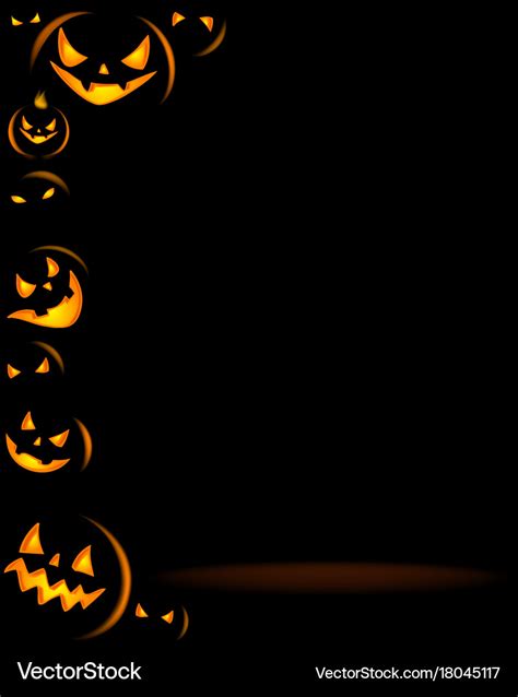 Halloween party background with scary pumpkins Vector Image