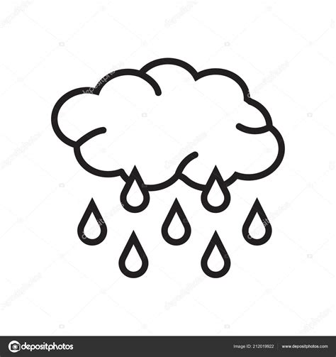 Rain icon vector sign and symbol isolated on white background, Rain ...