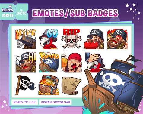 Pirates Twitch Emotes Pirate Emote Twitch Emote Youtube Discord - Etsy