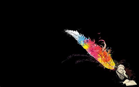 HD wallpaper: multicolored feather illustration, pen, thought, muse, poetry | Wallpaper Flare