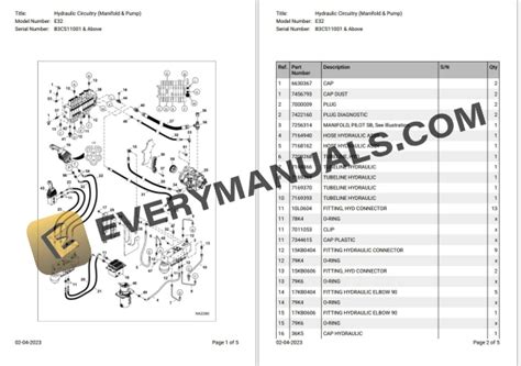 Bobcat E32 B3CS11001 & Above Parts Catalog