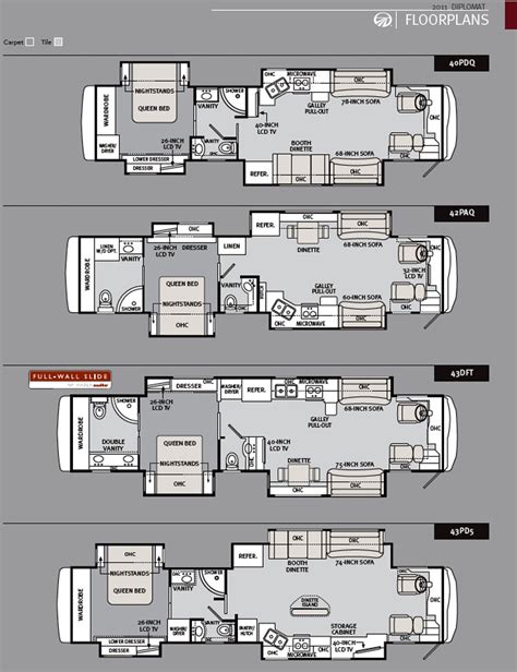 2011 Monaco Diplomat luxury motorcoach floorplans - large picture