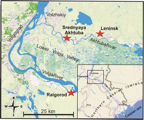 Map showing the location of the three Lower Volga sites Srednyaya... | Download Scientific Diagram