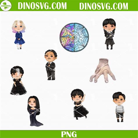 Wednesday Addams PNG Bundle, Wednesday PNG, The Addams Family PNG Clipart - DinoSvg