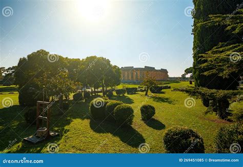 Temple of Hera in Paestum stock image. Image of architecture - 269451085