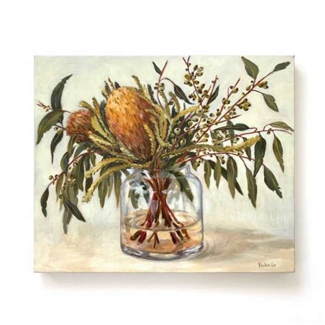 Autumn Natives Still Life- Original Painting - by Australian artist Vickie Liu