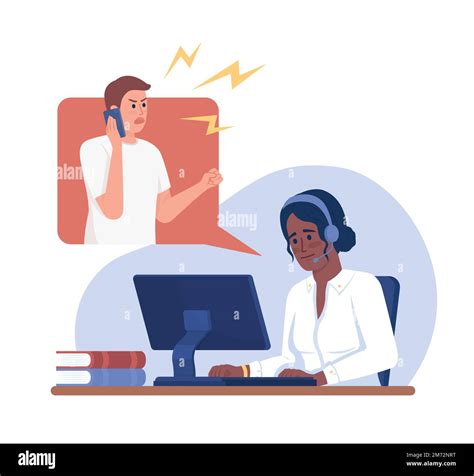 Deal with angry customer on phone 2D vector isolated illustration Stock Vector Image & Art - Alamy