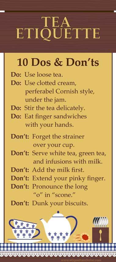 15 Tea Etiquette Dos and Don'ts - Great tea etiquette tips! | Tea etiquette, Dining etiquette ...