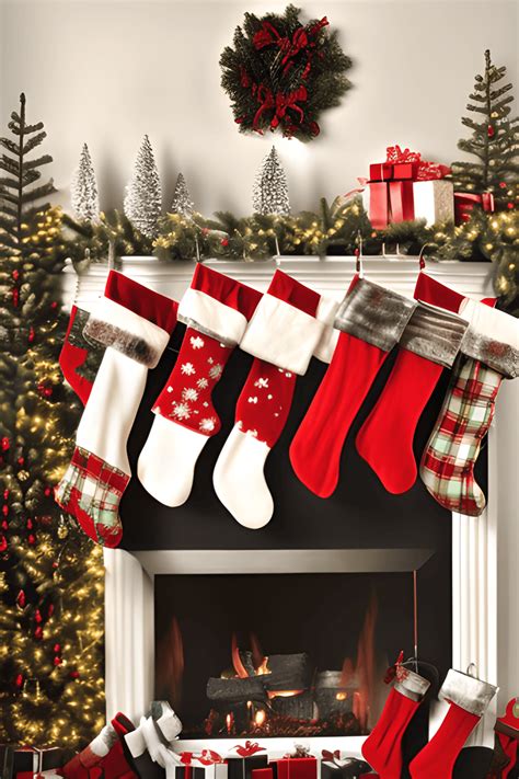 Christmas Stockings by the Fireplace · Creative Fabrica