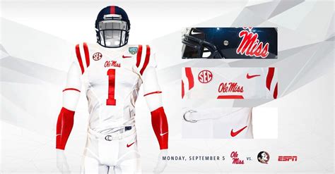 University of Ole Miss Rebels football uniform