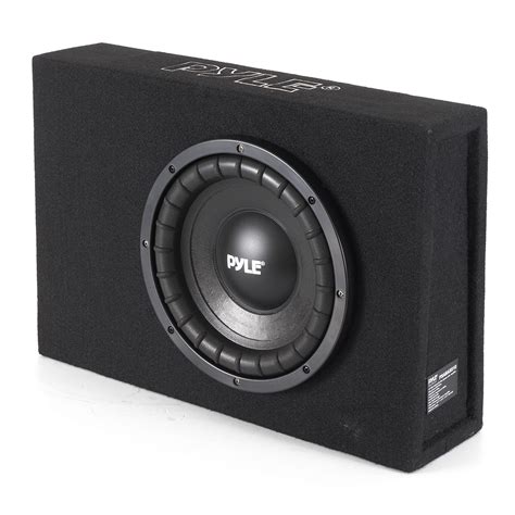 10 Inch Subwoofer Box System - 500 Watts Powered Slim Bass with a Non-Pressed Paper Cone Perfect ...