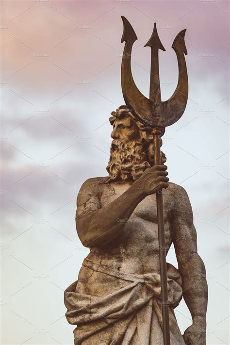 Sculpture of Neptune with trident | High-Quality Arts & Entertainment ...