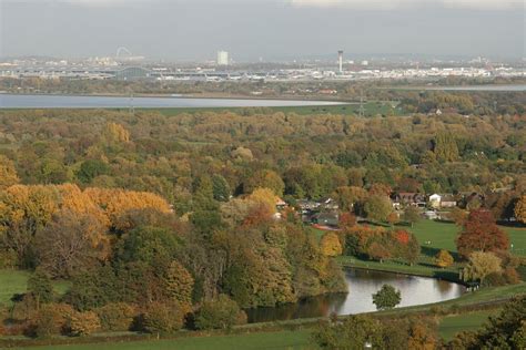 River Thames, Heathrow Airport and Wembley Stadium, from Air Forces ...