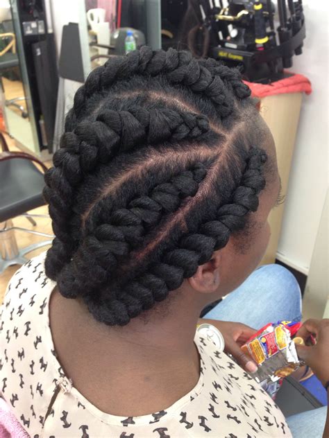 Big cornrows | Natural hair enthusiast, Cornrow updo hairstyles, Big ...