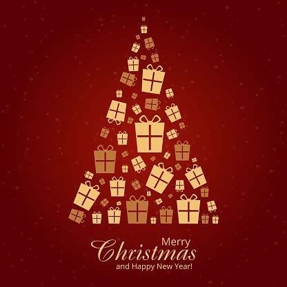 Vector Beautiful Merry Christmas Banner With Christmas Tree Silhouette Poster Material Stock ...