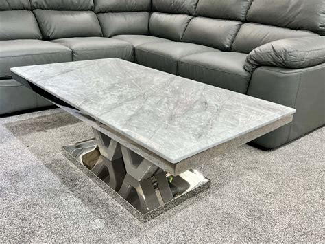 Majestic Grey Marble Coffee Table - Trendy Carpets