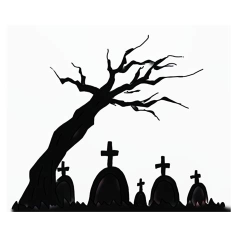 How to Draw a Halloween Graveyard Silhouette - Step by Step Easy Drawing Guides - Drawing Howtos