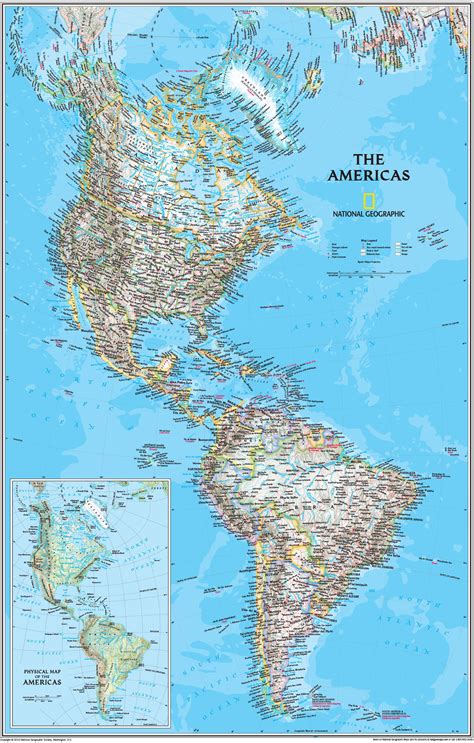 The Americas Political Wall Map by National Geographic - MapSales