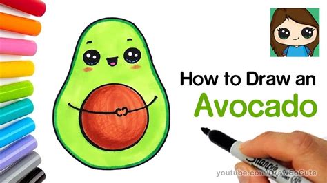 How to Draw an Avocado Cute and Easy | Cute food drawings, Cute ...