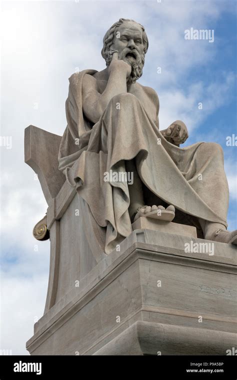 Socrates statue in front of Academy of Athens, Attica, Greece Stock ...