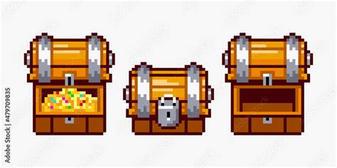 Pixel art treasure chest Stock Vector | Adobe Stock