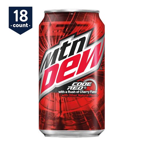 Mountain Dew Code Red, 12 oz Cans, 18 Count - Walmart.com - Walmart.com