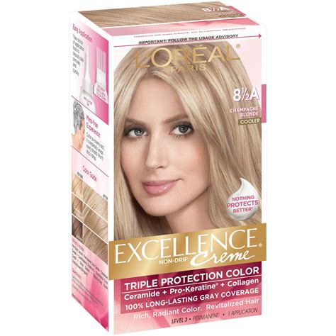 Buy L'Oreal Paris Excellence Créme Permanent Hair Color, Champagne Blonde [8.5A] 1 ea (Packs of ...