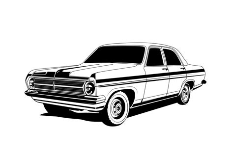 Premium Vector | Outline vintage car vector illustration